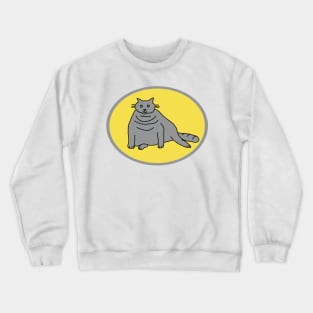 Ultimate Gray Chubby Cat on Illuminating Oval Crewneck Sweatshirt